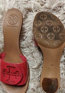 Tory Burch Shoes - Tory Burch Patent Leather Logo Mules Tory Burch Shoes - Tory Burch Patent Leather Logo Mules
